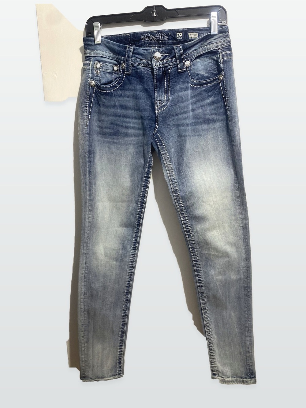 Miss Me Women's Faded Blue Skinny Jeans - Washed Indigo